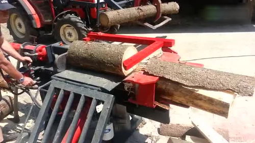 老外发明的劈柴机器 整车木头一天就搞定